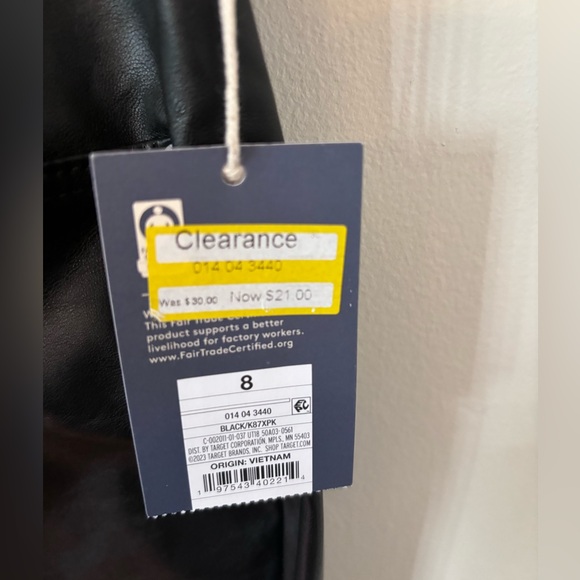 NWT Black faux leather midi skirt - Picture 3 of 4